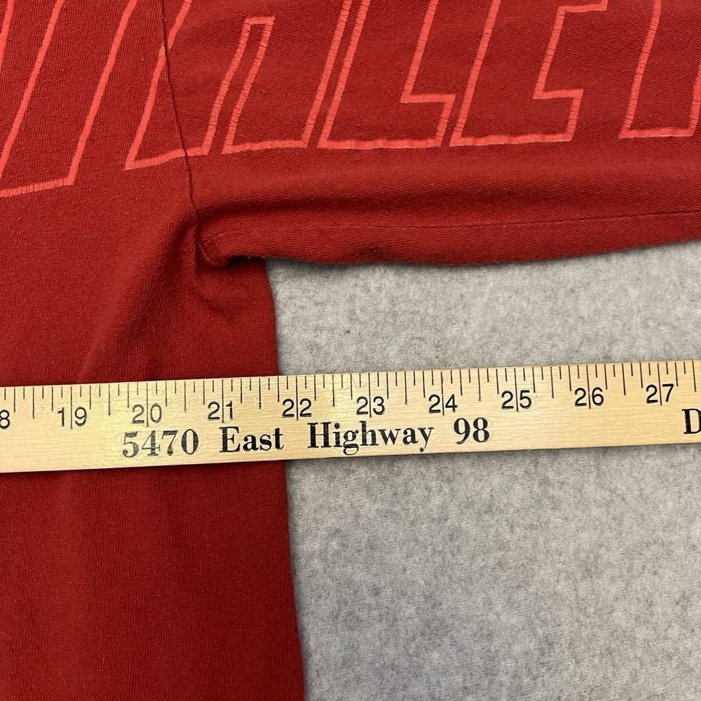 Vintage Nike Shirt Men's Large Red Long Sleeve Logo Spellout 90's Y2K - Picture 10 of 12